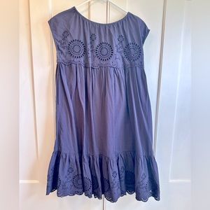 Navy Bleu eyelet sleeveless dress